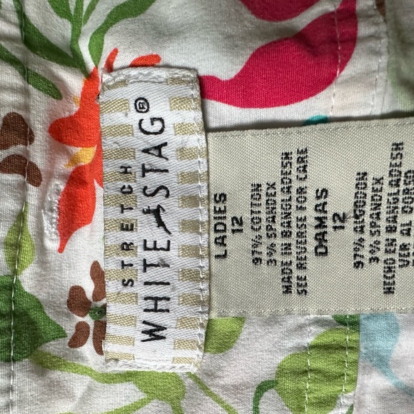 Vintage White Stag Stretch Skorts Tropical Design Size 12 - Picture 3 of 7